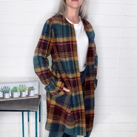 Rachel Zoe Jackets & Coats Rachel Zoe Plaid Wool Retro Blazer Pea